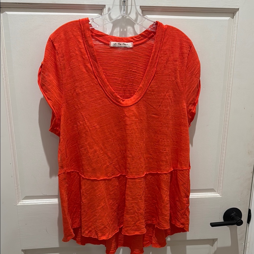 Free People Women's Orange Top